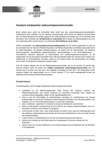 vacature wetenschapscommunicatie Ugent.pdf