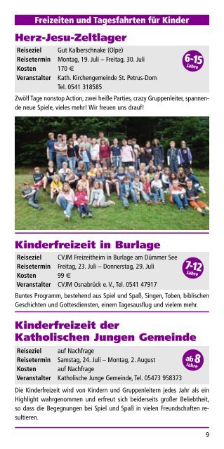 Freizeiten und Tagesfahrten 2010 Kinder ... - Familieaktiv-os.de