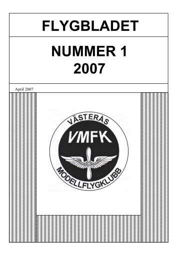 FLYGBLADET NUMMER 1 2007 - Västerås Modellflygklubb