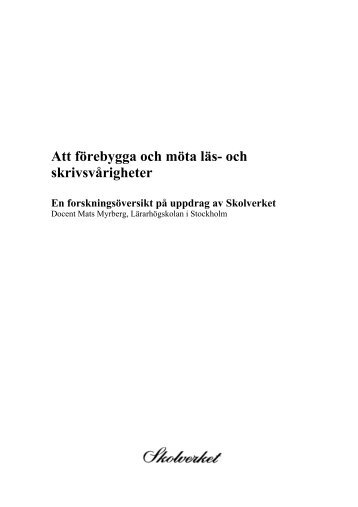 Att förebygga och möta läs- och skrivsvårigheter - Skoldatatek