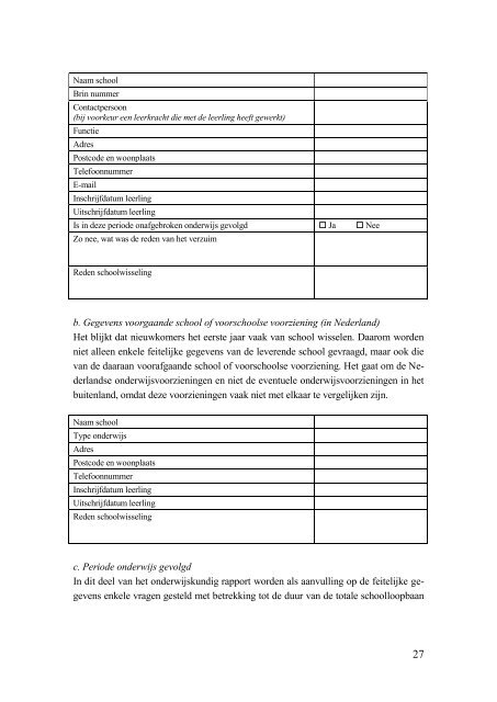 Onderwijskundig rapport nieuwkomers - Kortlopend ...