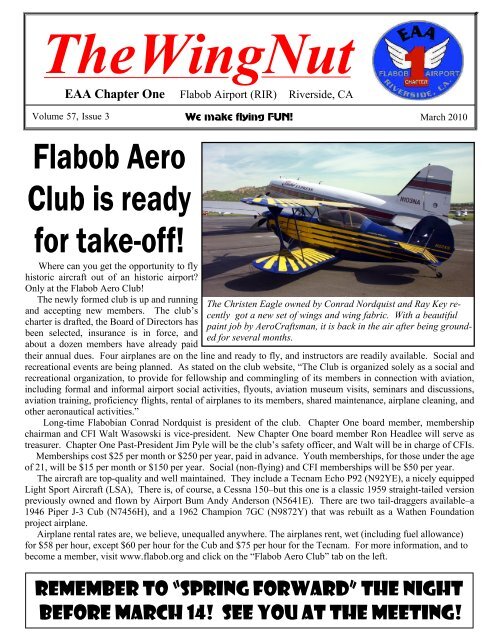 Flabob Aero Club is ready for take-off! - Chapter 1