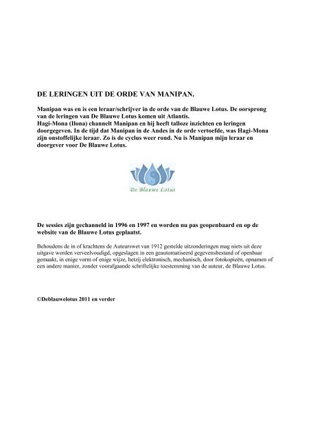 indien het verschijnen van mijn - De Blauwe Lotus, Mediumschap ...