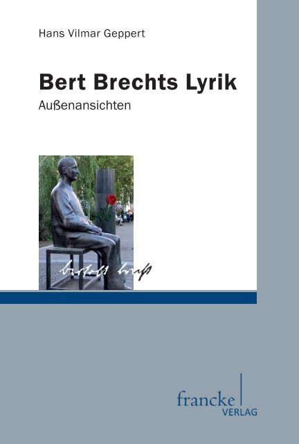 Bert Brechts Lyrik. Außenansichten - im Shop von Narr Francke ...