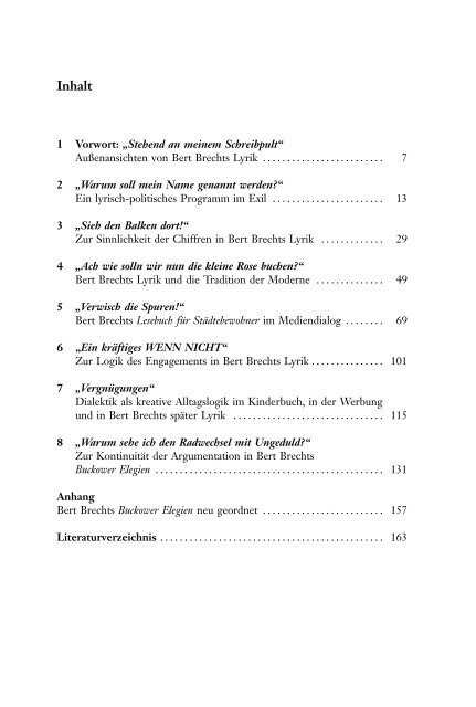 Bert Brechts Lyrik. Außenansichten - im Shop von Narr Francke ...