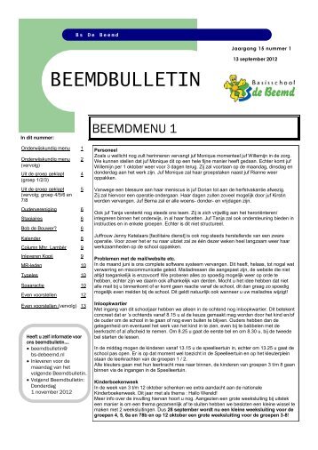 BEEMDBULLETIN - Basisschool De Beemd