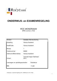 Oer 2012_90660_ Horeca-assistent (Startbaan) - ROC Mondriaan