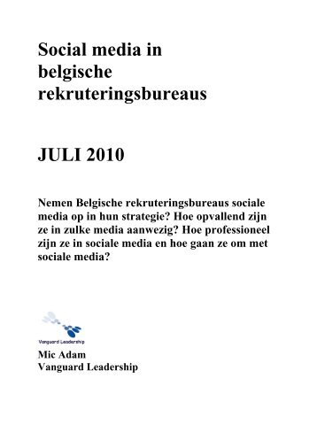 Sociale media in Belgische rekruteringsbureaus - LS Communication