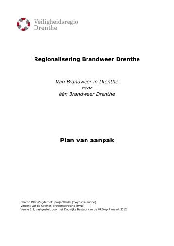 Regionalisering Brandweer Drenthe - Hulpverleningsdienst Drenthe