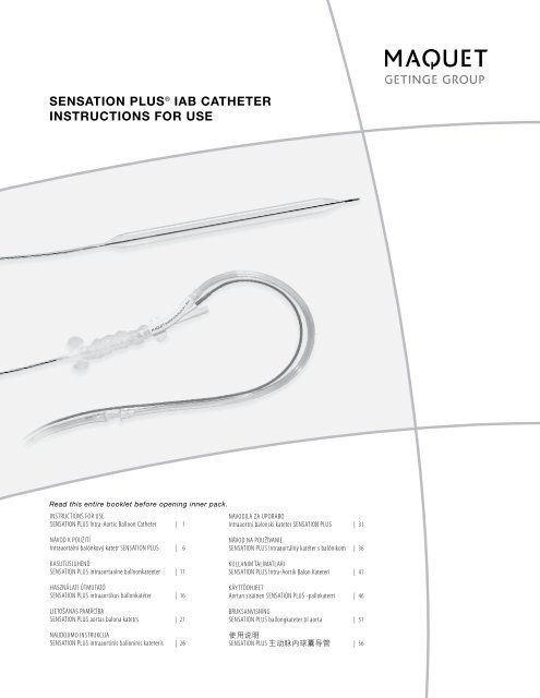 sensation plus® iab catheter instructions for use - MAQUET Cardiac ...