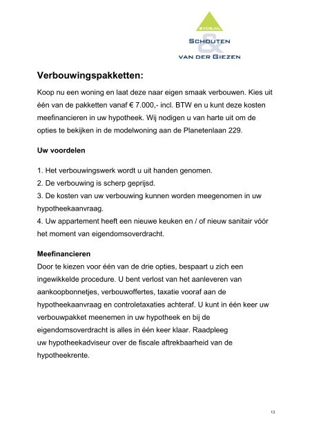 Brochure planetenlaan 203 - Schouten en Van der Giezen makelaars