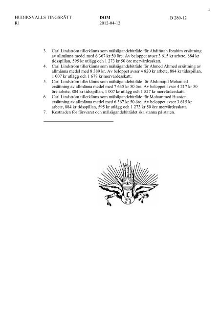 HUDIKSVALLS TINGSRÄTT R1 DOM B 280-12 2012-04-12 ...