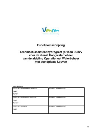 Functieomschrijving Technisch assistent hydrograaf (niveau D) m/v ...