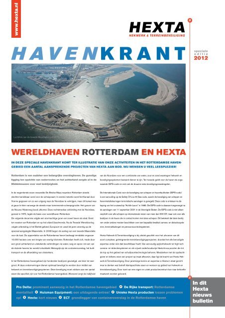 Hexta Nieuwsbulletin, Havenkrant editie 2012 - Hexta Hekwerk