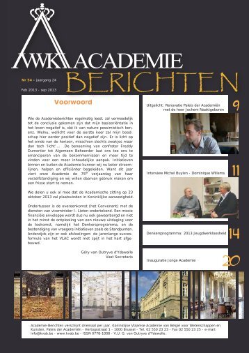 feb 2013 - Koninklijke Vlaamse Academie van België voor ...