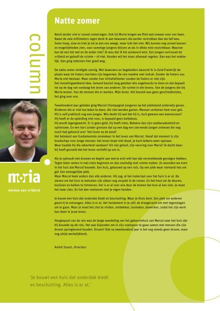 Nieuwsbrief oktober 2011 - Stichting Moria