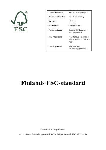Svensk - FSC - Forest Stewardship Council