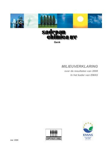 MILIEUVERKLARING - Sadepan Chimica NV