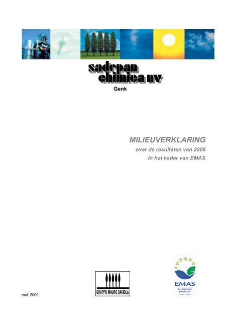 MILIEUVERKLARING - Sadepan Chimica NV
