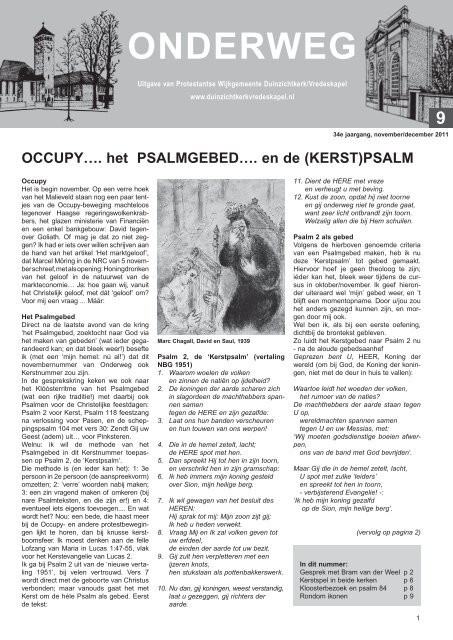 OnDERWEG - Duinzichtkerk/Vredeskapel