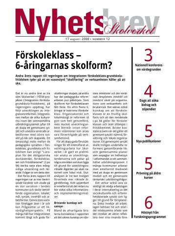 Nyhetsbrev nr. 12/00 (58 kB) - Skolverket