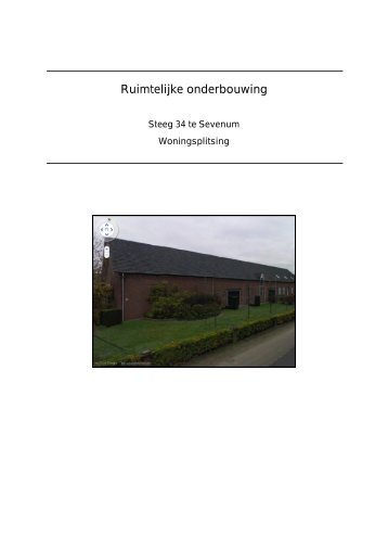 Ruimtelijke onderbouwing - Gemeente Horst aan de Maas