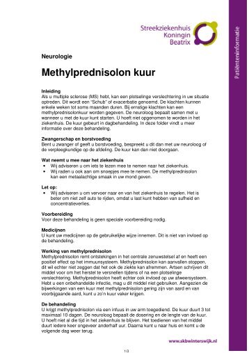 Methylprednisolonkuur - Streekziekenhuis Koningin Beatrix