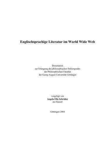 Englischsprachige Literatur im World Wide Web - eDiss - Georg ...