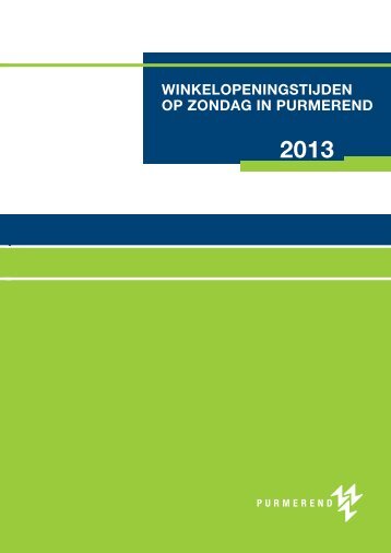 winkelopeningstijden op zondag in purmerend - Gemeente ...