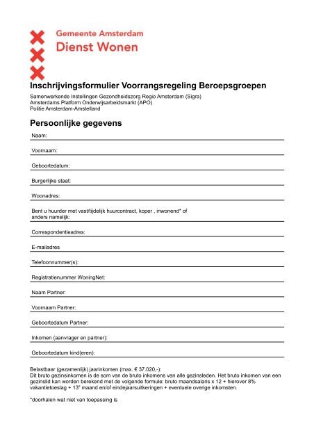 Inschrijvingsformulier Voorrangsregeling Beroepsgroepen ...