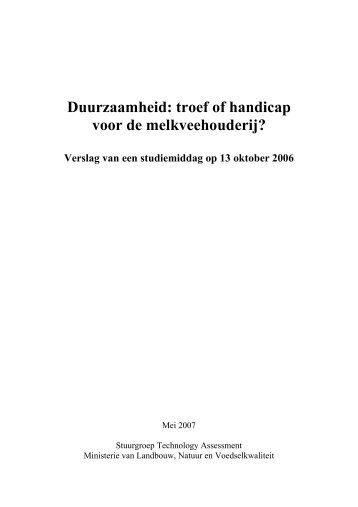 Duurzaamheid: troef of handicap voor de melkveehouderij?