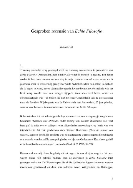 Voordracht Heleen Pott (pdf) - Filosofie.info