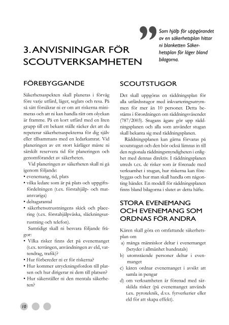 Säkerhetsföreskrifter - Finlands Scouter ry