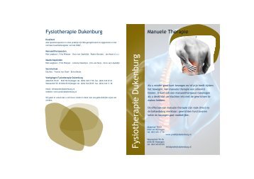 Folder Manuele Therapie - Fysiotherapie Dukenburg