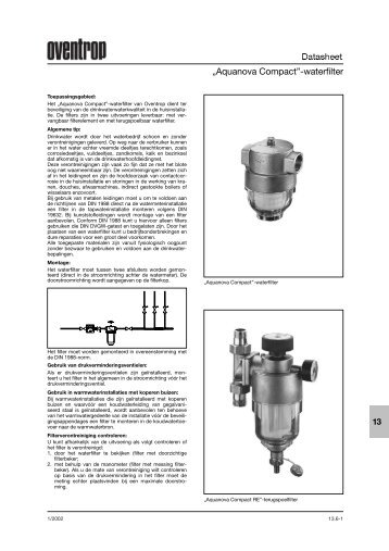 Datasheet 1/2002 „Aquanova Compact”-waterfilter - Oventrop