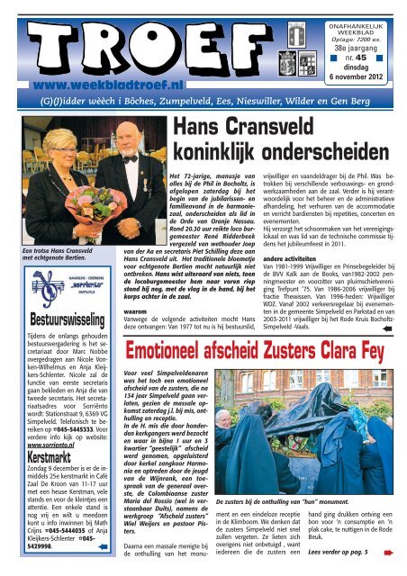 Hans Cransveld koninklijk onderscheiden ... - weekbladtroef.nl