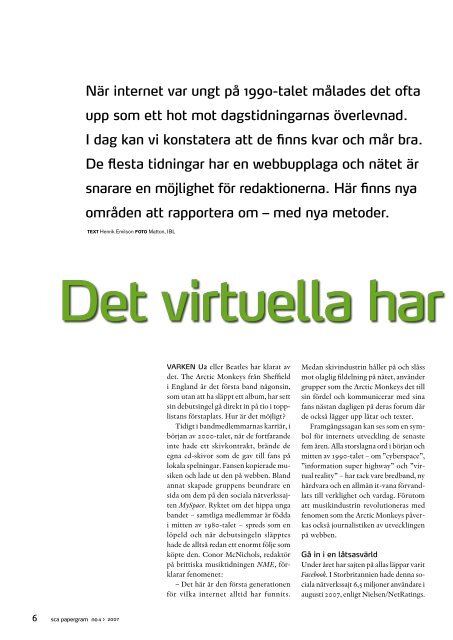 Tidningar i den virtuella världen - SCA