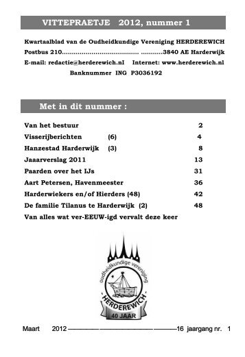 Vittepraetje no. 1-2012 - Oudheidkundige Vereniging Herderewich