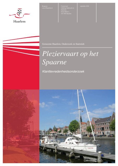 Pleziervaart op het Spaarne - Gemeente Haarlem