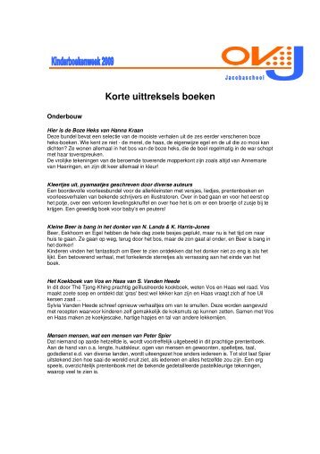 Korte uittreksels boeken - Jacobaschool