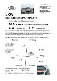 LKW - SICHERHEITSPARKPLATZ - Autohof Wörnitz