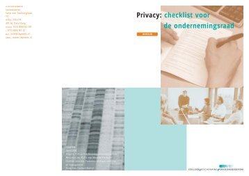 Privacy: checklist voor de ondernemingsraad - College bescherming ...