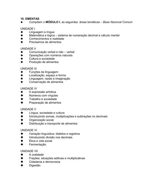 PLANO DE CURSO – PROINFANTIL - Gestão Escolar