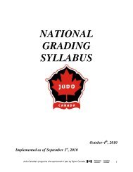 NATIONAL GRADING SYLLABUS - Judo Canada