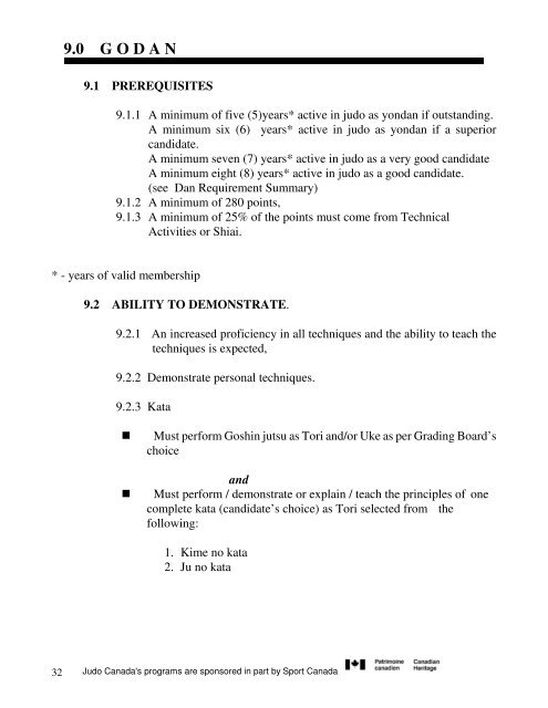 NATIONAL GRADING SYLLABUS - Judo Canada