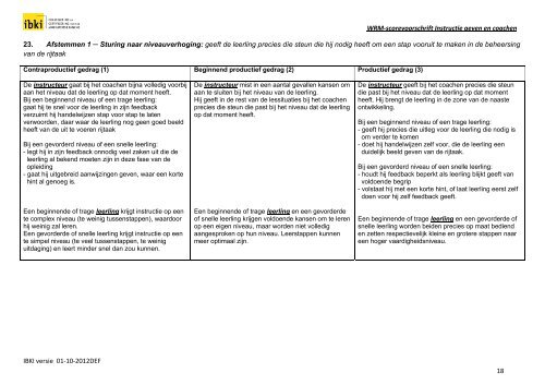 Instructie geven en coachen - IBKI