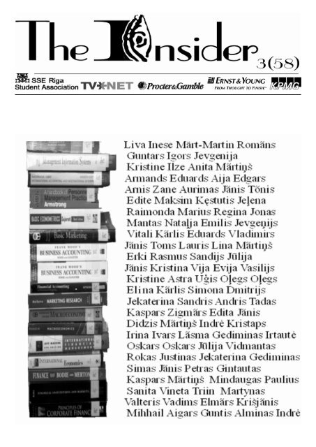 the Insider Digital Edition in PDF format Stockholm School of  