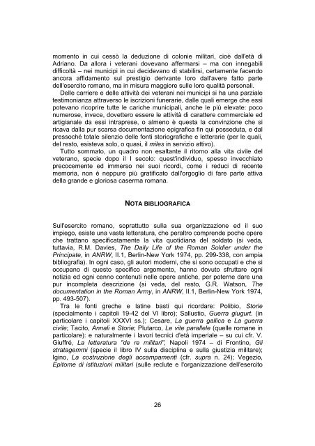 Il soldato romano: carriera militare e vita privata - ager veleias