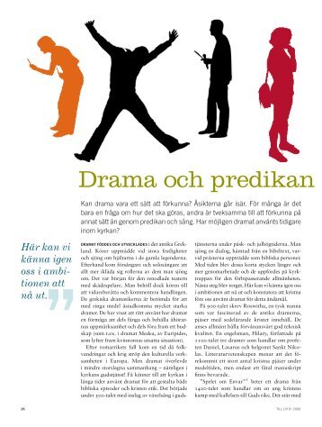 Drama och predikan – går det i - Till Liv