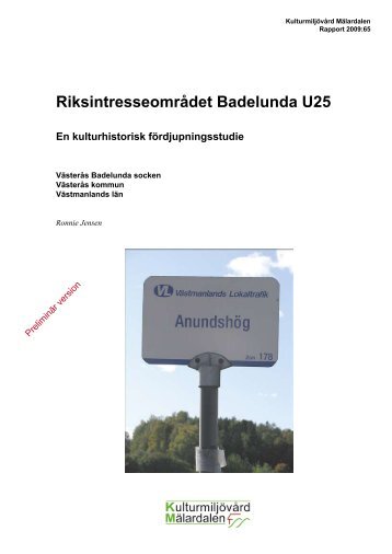Riksintresseområdet Badelunda U25 - Västerås stad